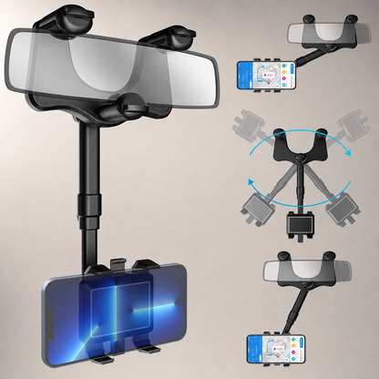 360° Rearview Mirror Phone Holder.