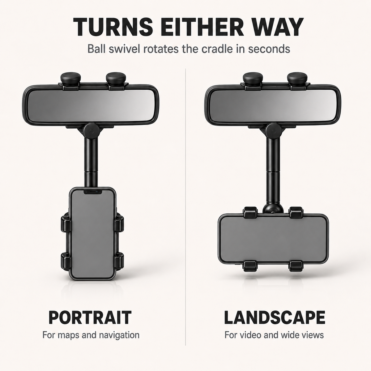 360° Rearview Mirror Phone Holder.