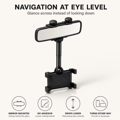 360° Rearview Mirror Phone Holder.