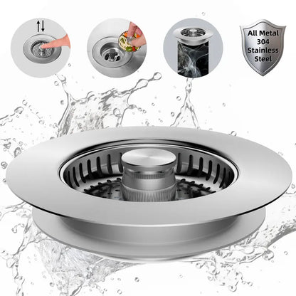 Upgraded 3-in-1 Sink Drain Strainer & Stopper