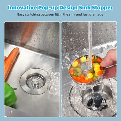 Upgraded 3-in-1 Sink Drain Strainer & Stopper