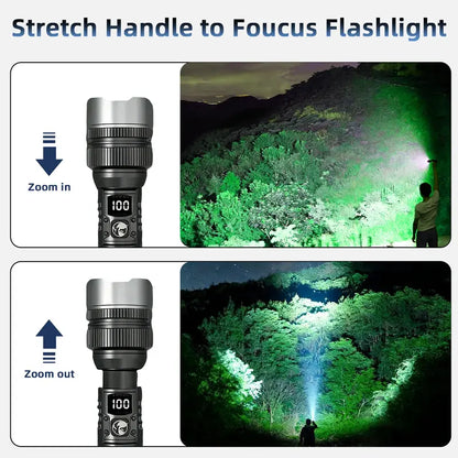 2-in-1 Strong Flashlight + Power Bank.