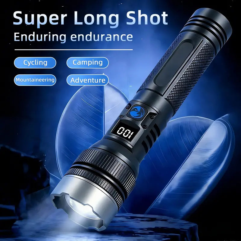 2-in-1 Strong Flashlight + Power Bank.