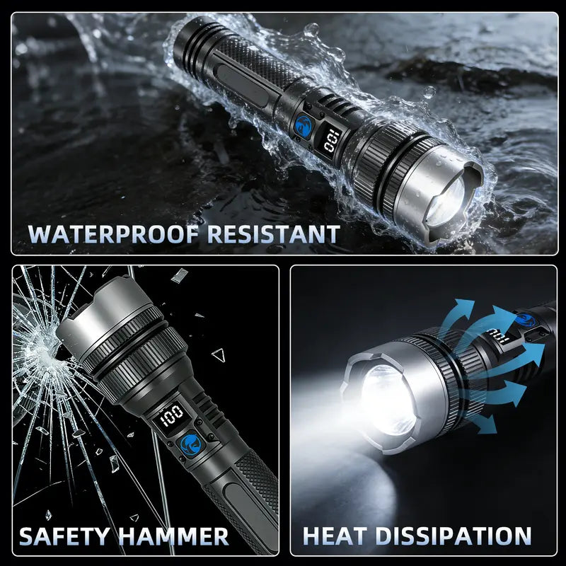 2-in-1 Strong Flashlight + Power Bank.