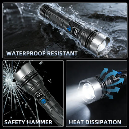 2-in-1 Strong Flashlight + Power Bank.