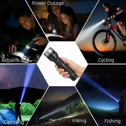 2-in-1 Strong Flashlight + Power Bank.