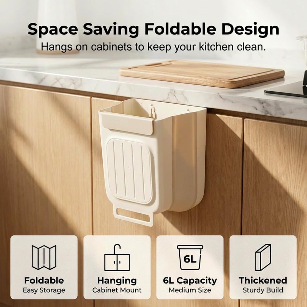 Foldable Hanging Trash Bin.