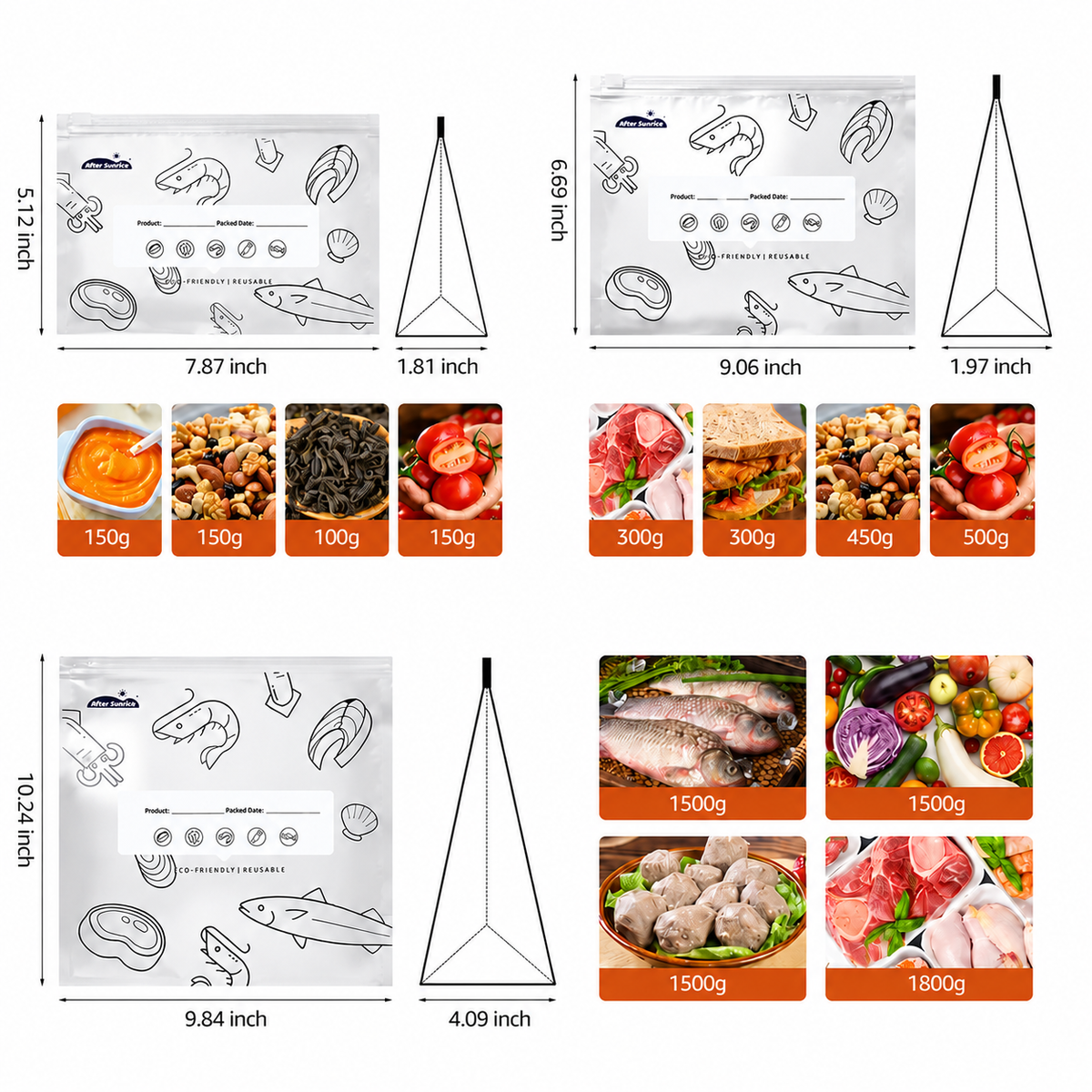 Reusable Aluminum Foil Sealable Food Storage Bags.