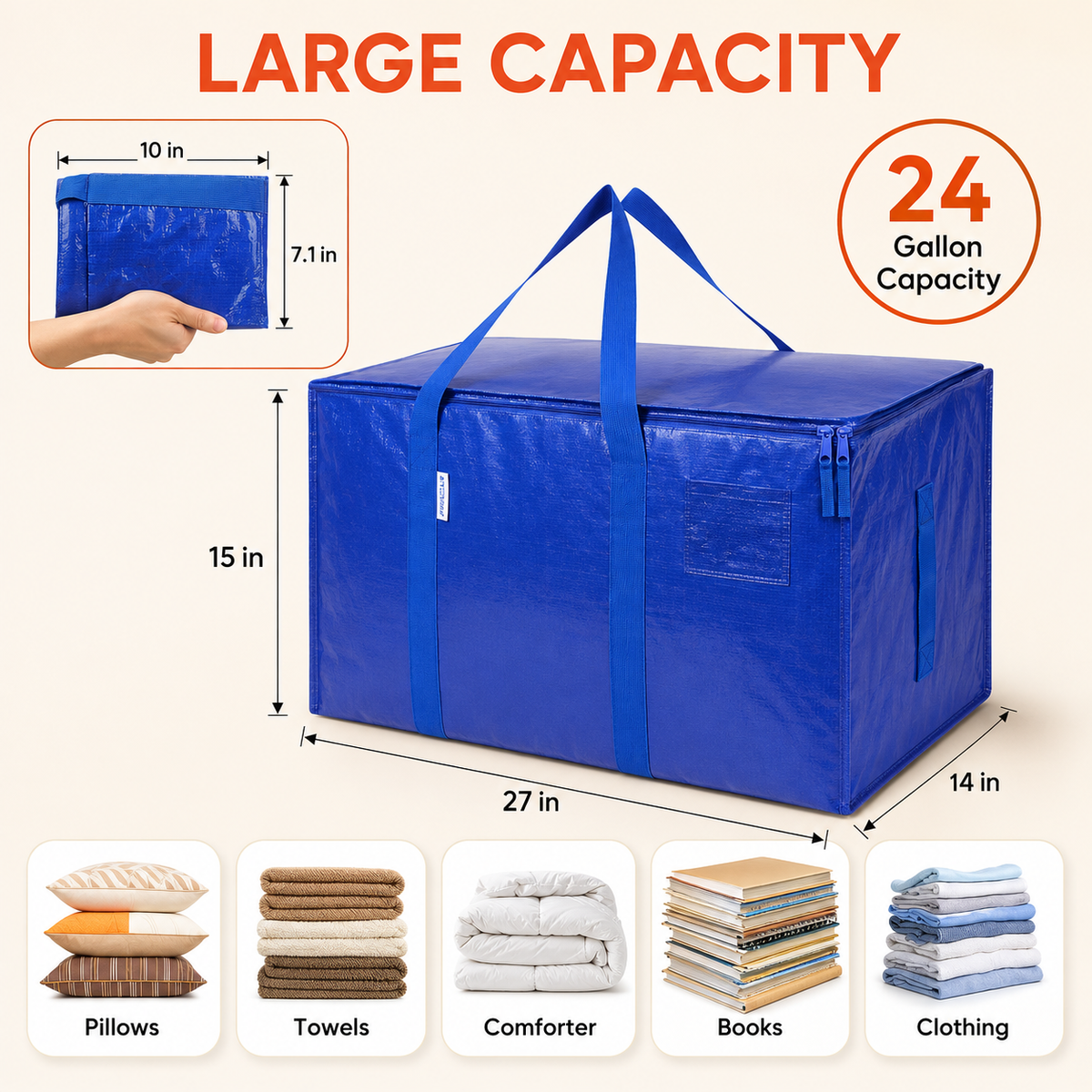 Heavy Duty XXL Moving Bag With Wrap-Around Handles.
