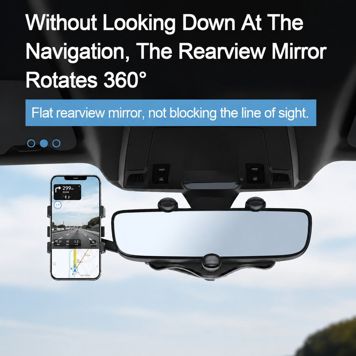 360° Rearview Mirror Phone Holder.