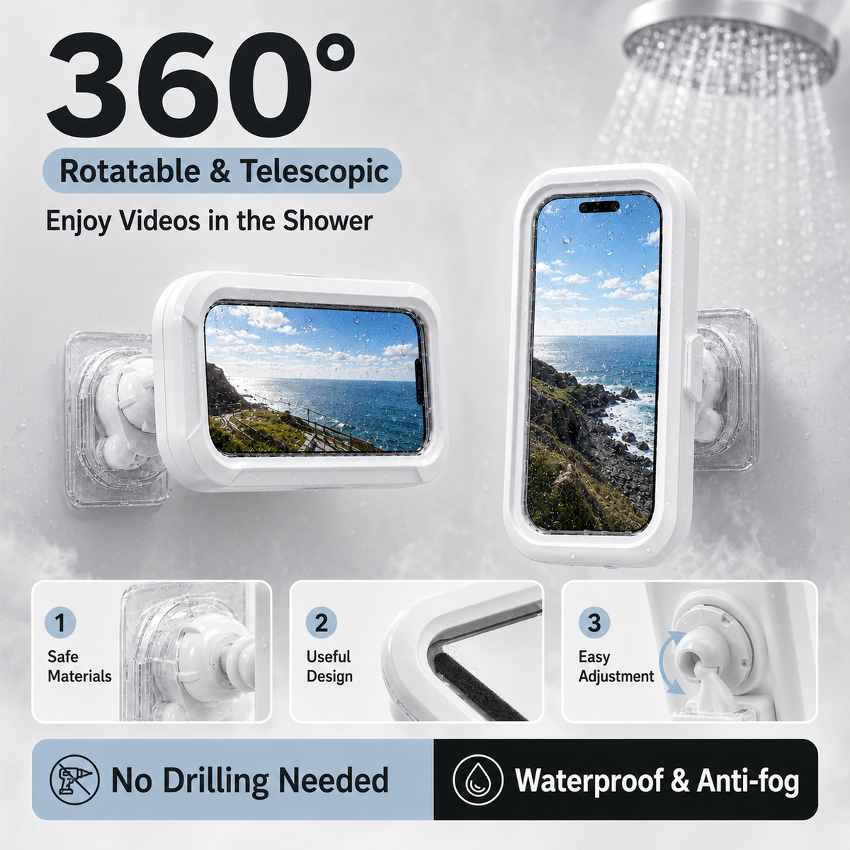 Waterproof Shower Phone Holder.