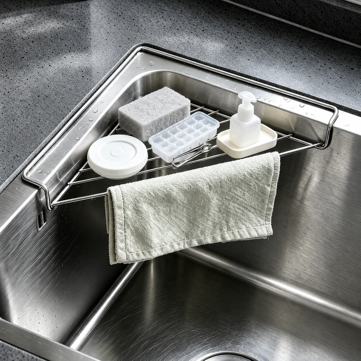 Corner Sink Shelf Drying Rack.