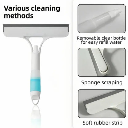 3-in-1 Squeegee & Scrubber with Spray