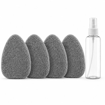 4 Microfiber Pads + Cleaning Spray Bottle.